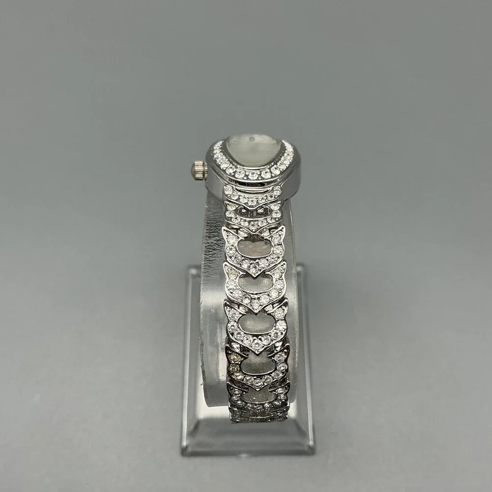Xanadu Womens Watch 18mm Oval Dial Silver Tone Crystal Dress New Battery 7.25